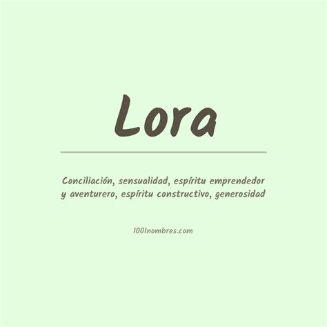 lora nombre|Lora: Descubra el significado y el origen de este nombre